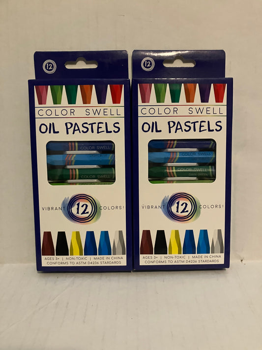 2 Packs of color swell oil pastels 12 vibrant colors